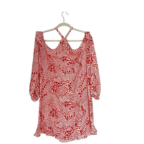 Rixo X Free people Arrabella Dress Cold Shoulder Ruffle Boho Festival size M - Picture 4 of 12
